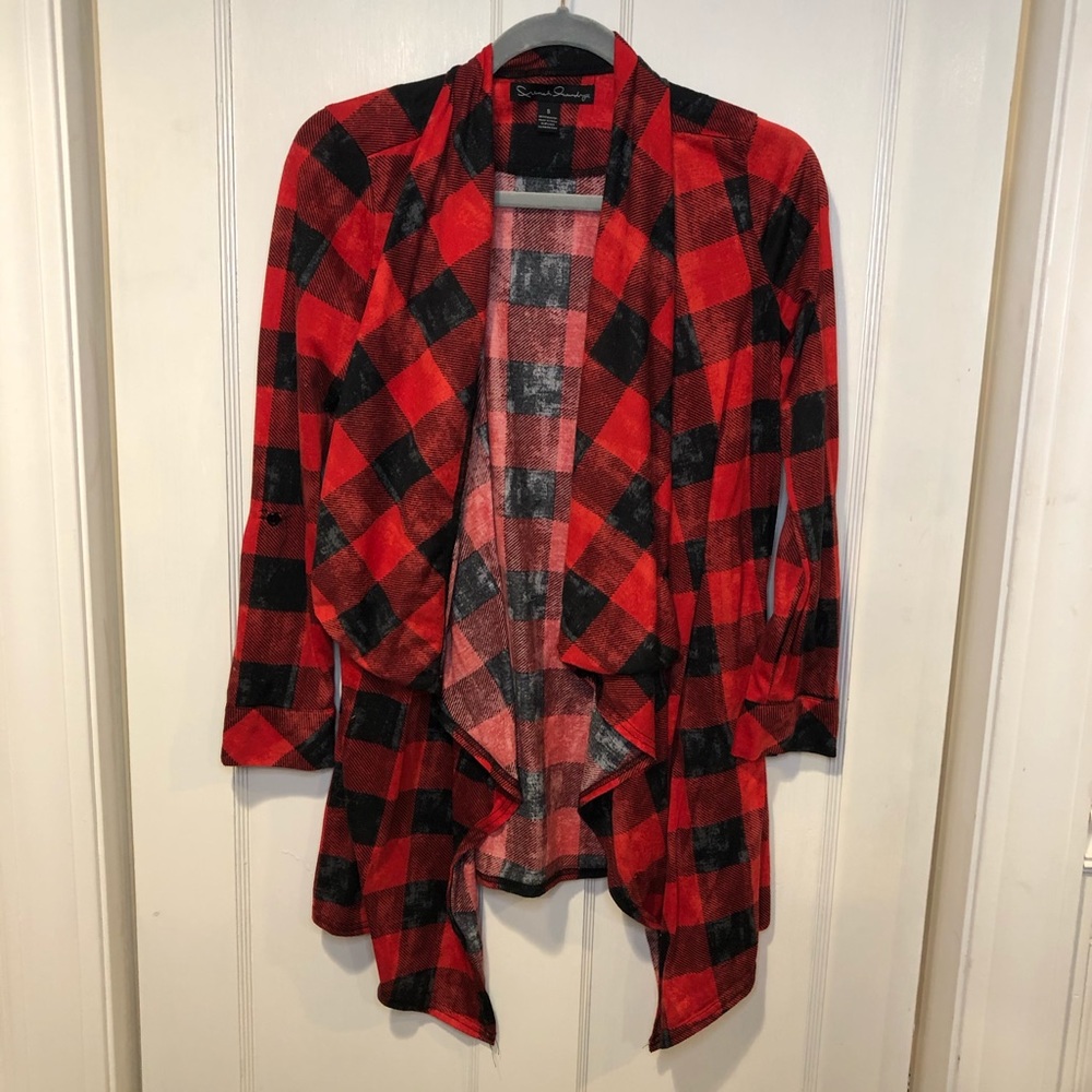 Red flannel sweater